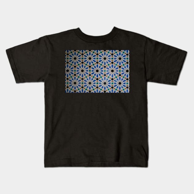 Seville Islamic tile pattern 5 Kids T-Shirt by LieveOudejans